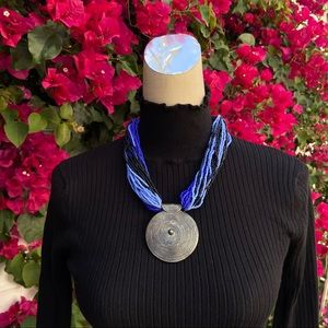 Boho one of a kind beaded statement necklace